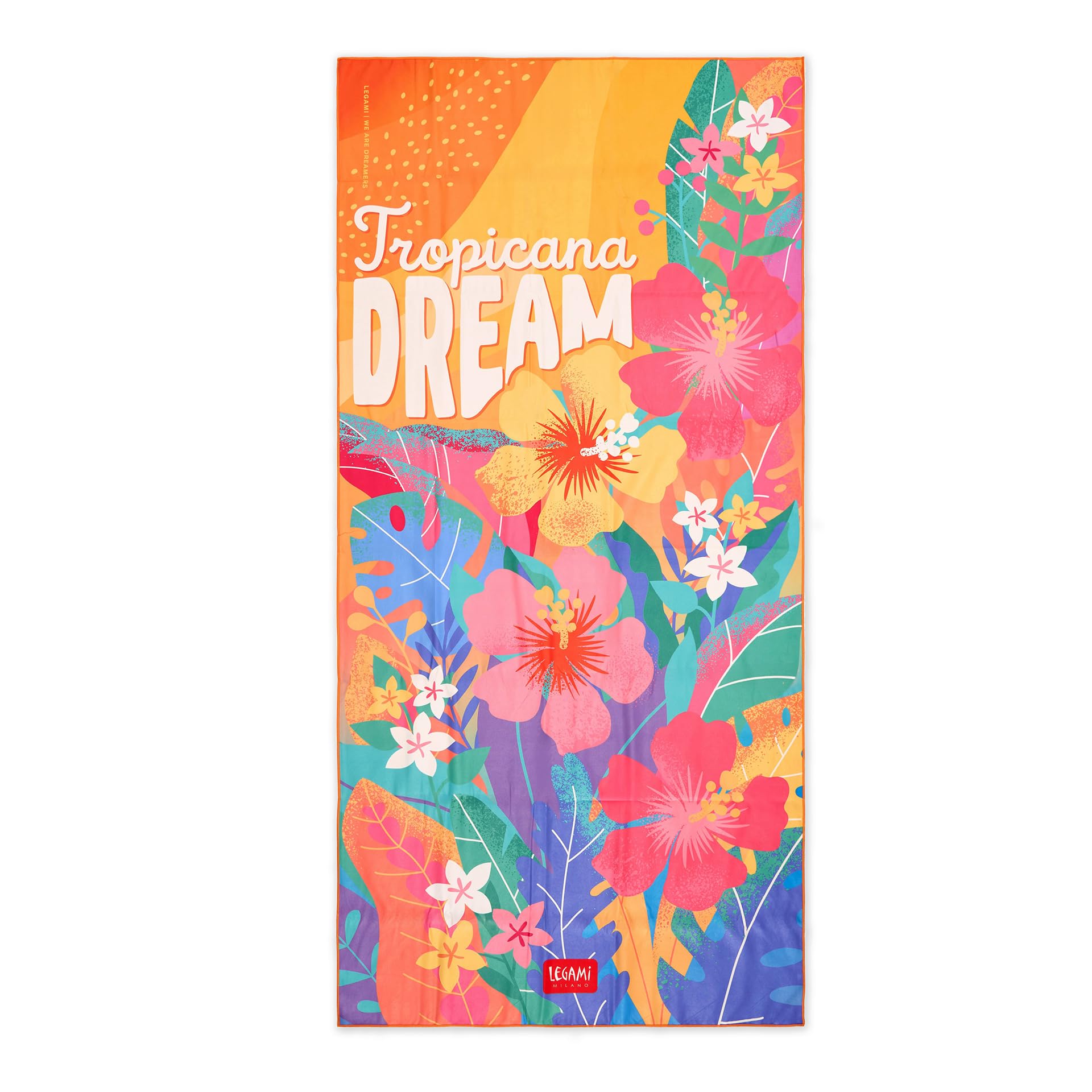 Legami - Lightweight Beach Towel, Microfibre Beach Towel, Compact Beach Towel, Sandproof, Quick Drying, Ultra Absorbent, Space Saving Towel, 85 x 180 cm