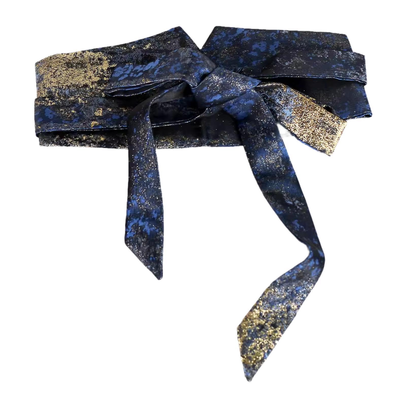 nivaa Women Wrap Belt Replacement Decoration Long Sash Traditional Tie Wrap Dark Blue-picture-26