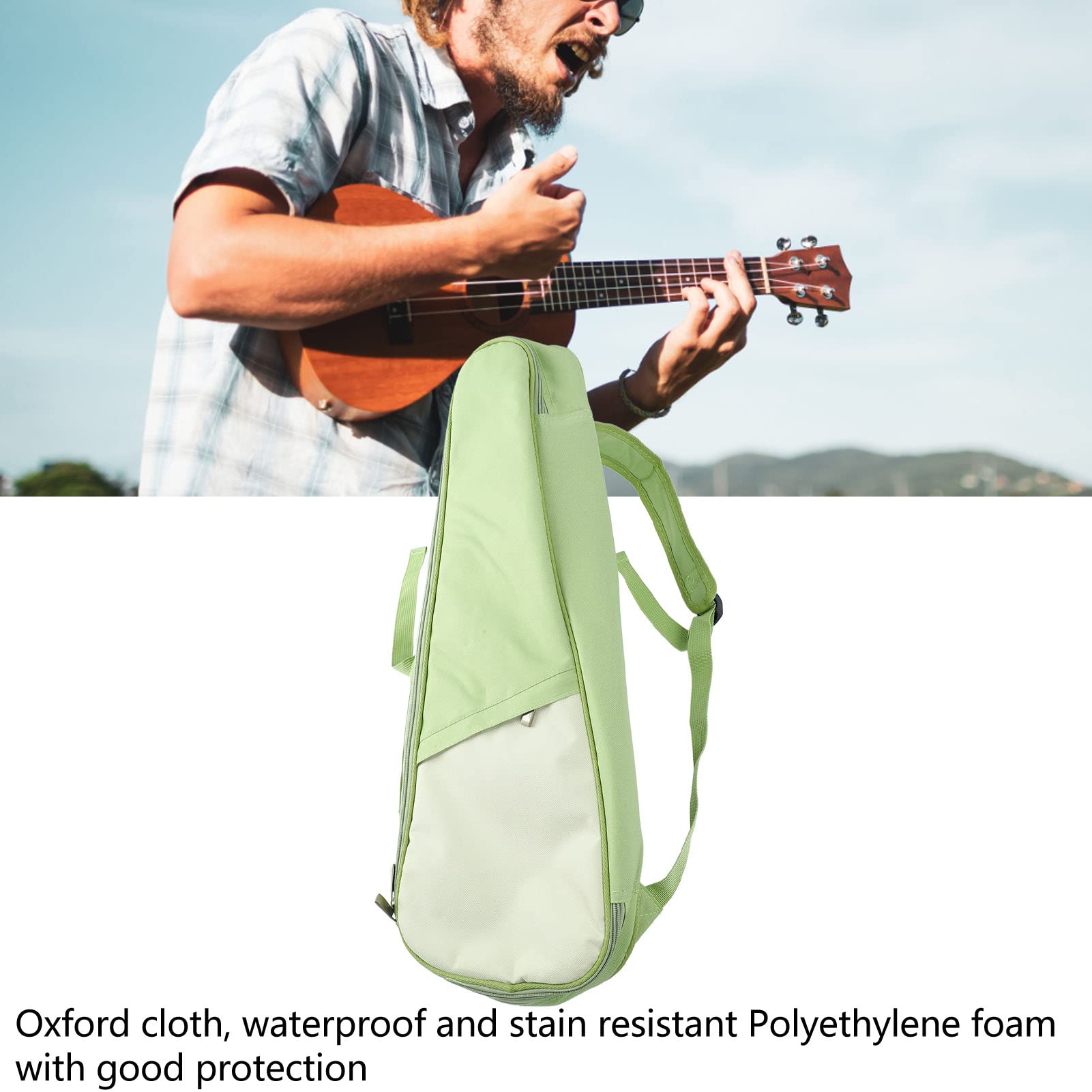 Custodia Imbottita per Ukulele, Borsa Protettiva per Ukulele Leggera Impermeabile Tessuto Oxford di Grande capacità per Prestazioni (Verde)