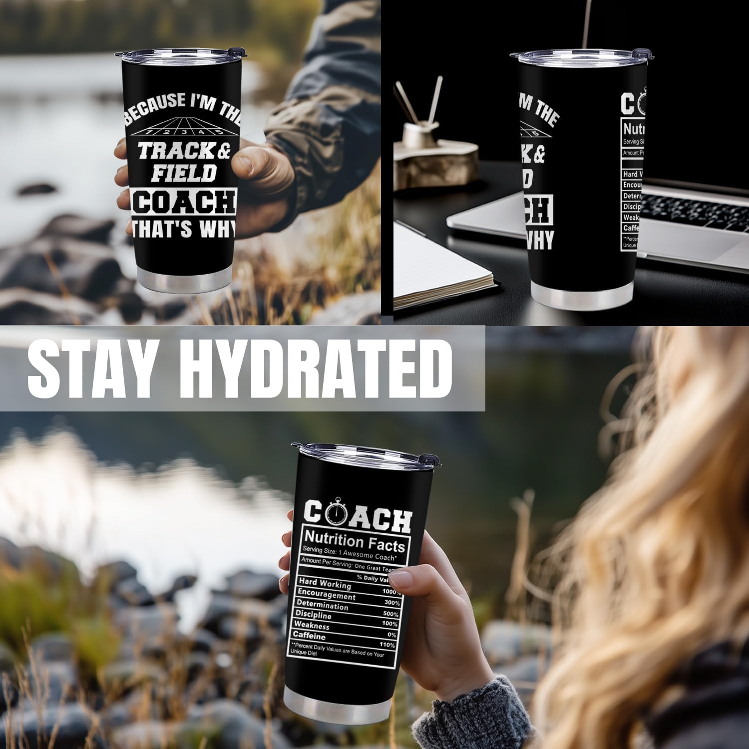 Track and Field Gifts - Track and Field Coach Gifts - Stainless Steel Vacuum Insulated Tumbler 20 Oz - Image 6