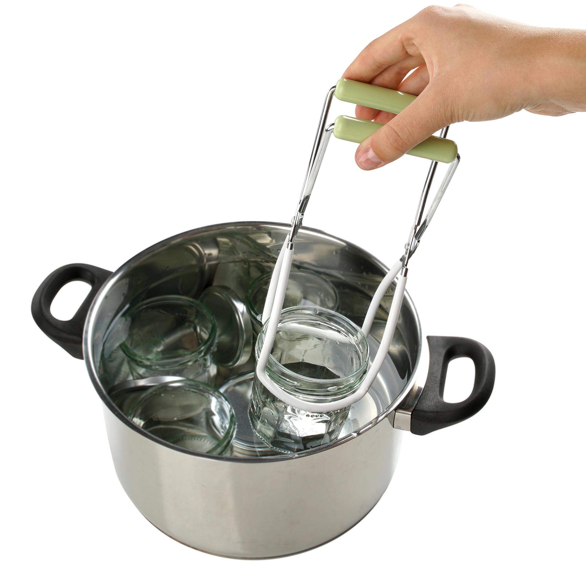 Dr. Oetker Einmachgläser mit Bügelverschluss 370 ml, Vorratsglas mit Trichter, Glasheber für luftdichte Marmeladengläser, vielseitiges Einweckglas (Farbe: Transparent/Rot), Menge: 1 x 8er Set