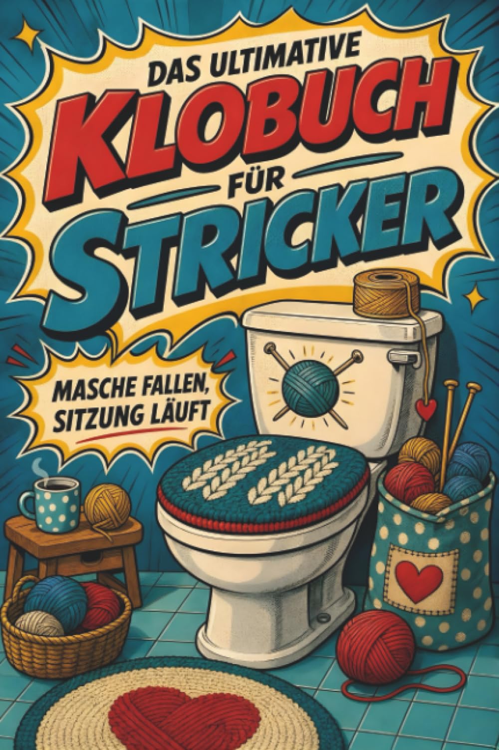 Das ultimative Klobuch für Stricker: Masche fallen, Sitzung läuft. Lustiges Geschenk für Fans von Maschen, Wolle und Sockenprojekten
