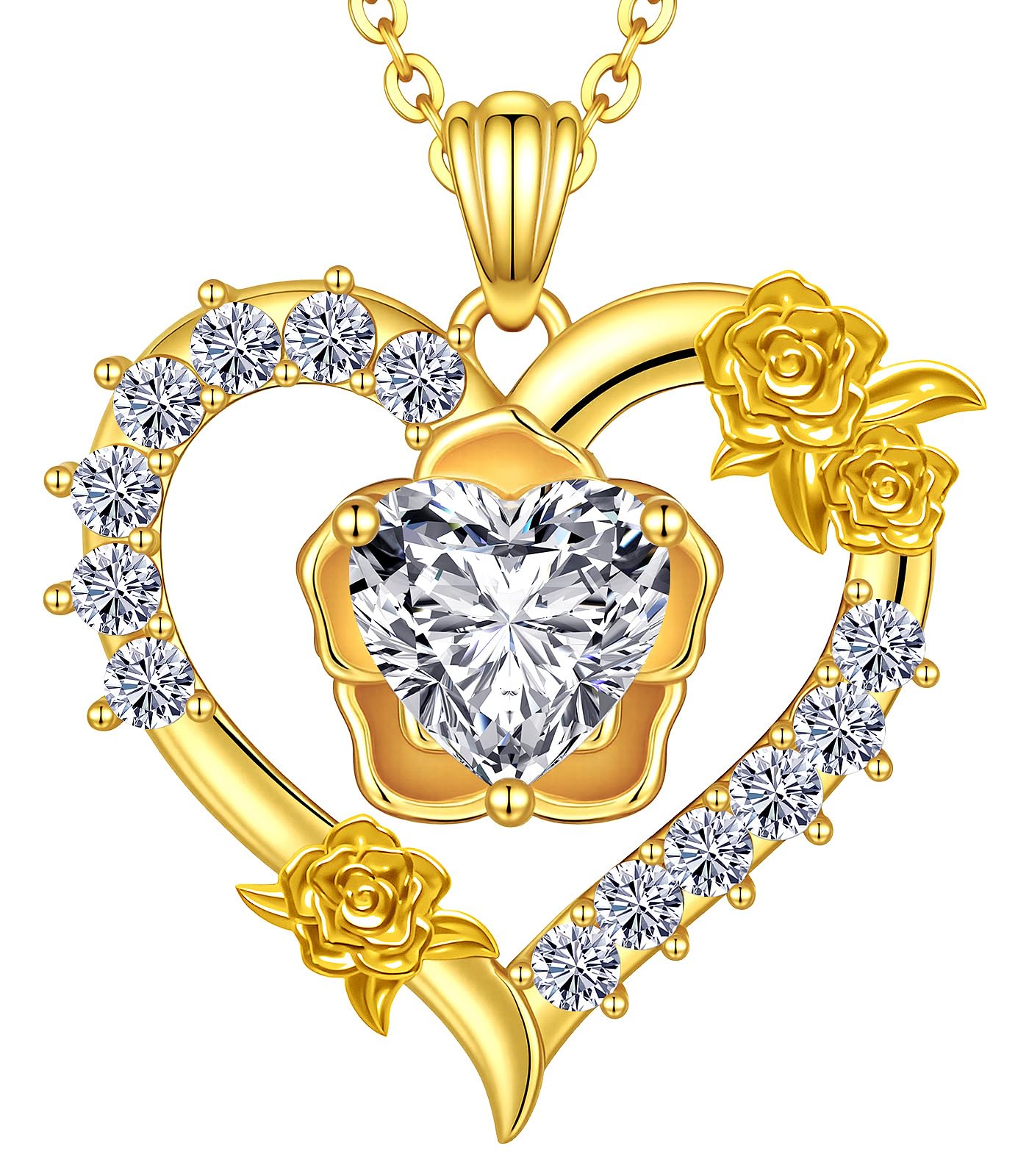Beam & Bask Rose Heart Necklace