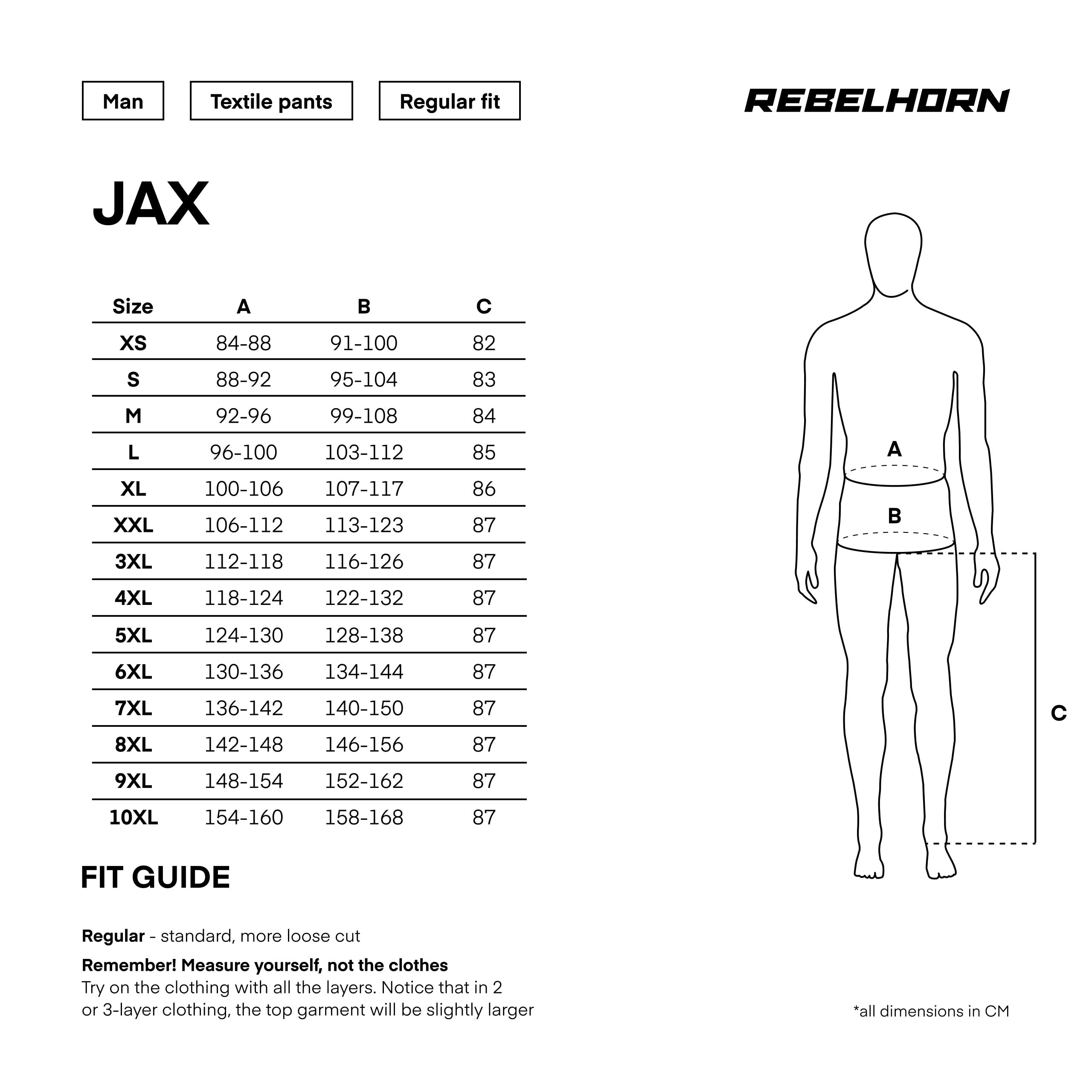 REBELHORN Jax Pantaloni da Moto Uomo | Tessile | Protezioni per Ginocchia e Fianchi Livello 2 | Membrana Humax Rimovibile | Grandi Pannelli di Ventilazione a Rete | Taglie Fino a 10XL