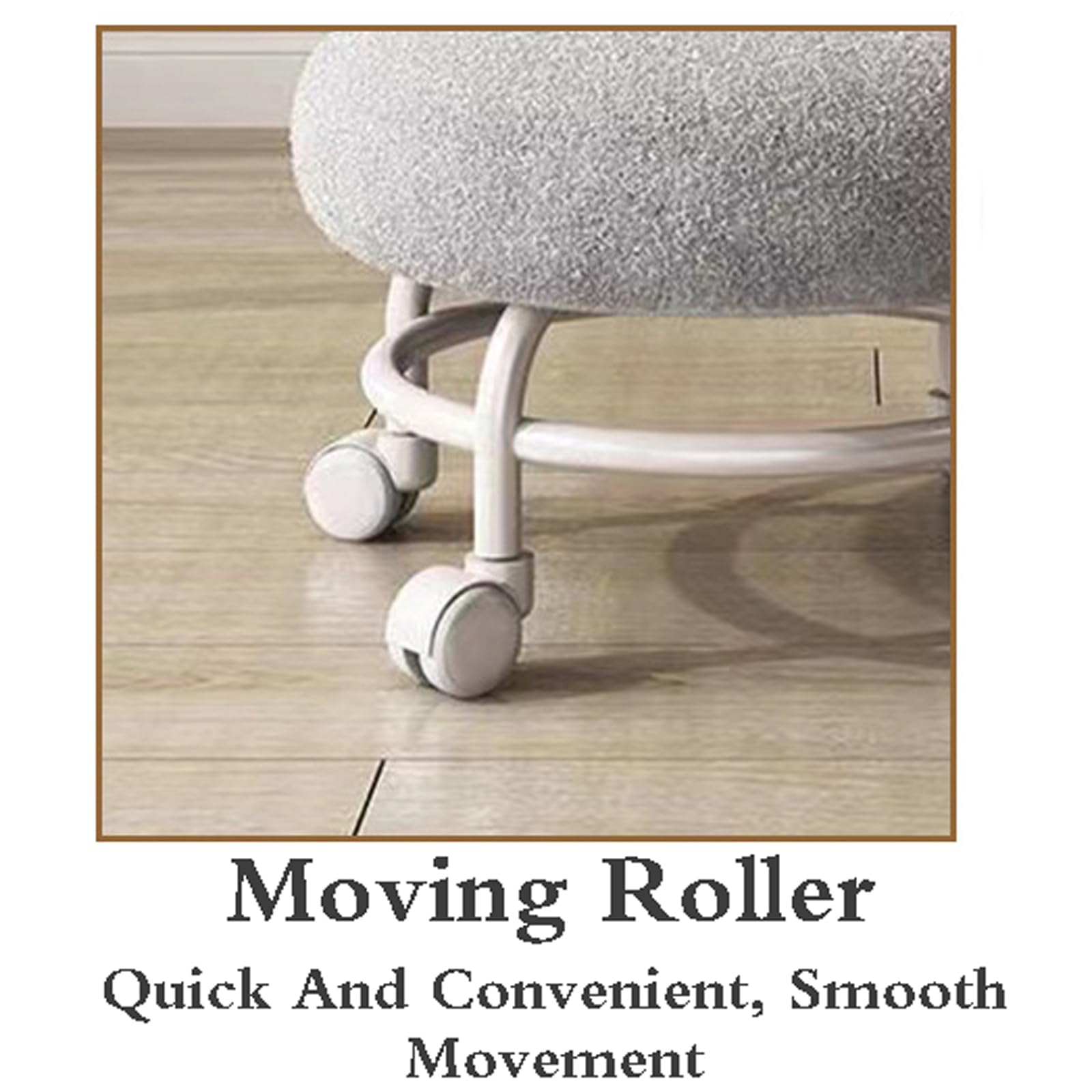 Tabouret Bas à Roulettes avec Support Dorsal, Robuste, Ergonomique pour Salons