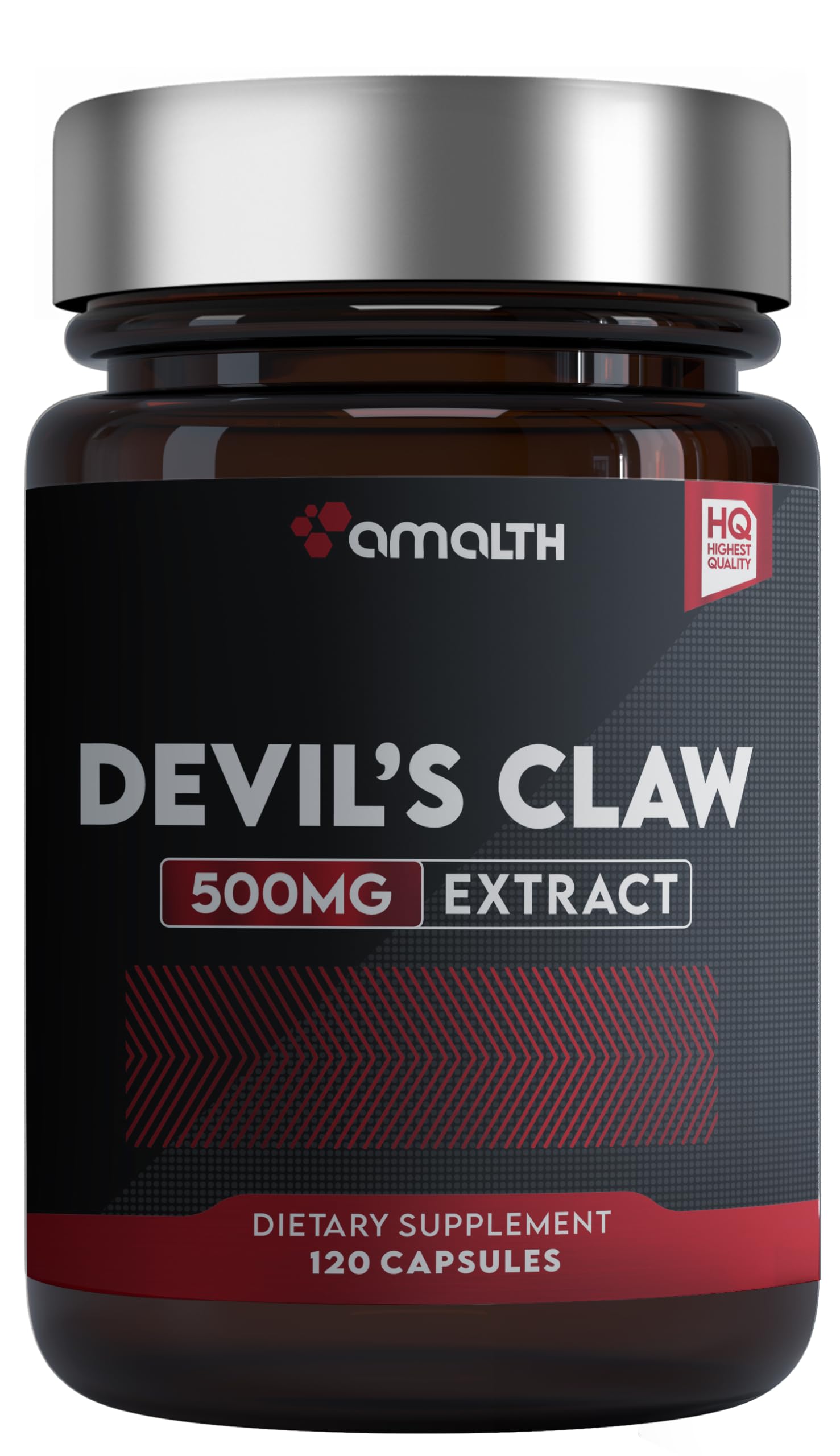 AMALTH Devils Claw Extract 500 mg, 120 Veggie Capsules, Concentrated Root Extract, Devils Claw Herbal Supplement, Non-GMO, Vegan Supplement