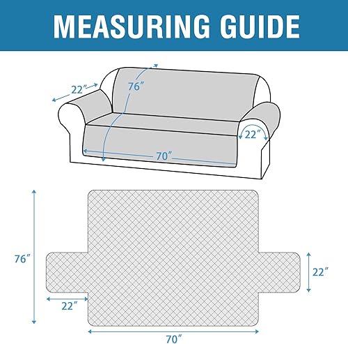 Miniatura 2 de H.VERSAILTEX - Fundas de sofá para sofá de 3 cojines, protector de sofá para perros, fundas de muebles para mascotas, funda 100% impermeable con