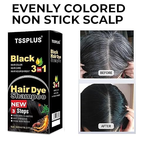 Miniatura 9 de TSSPLUS Champú seco 169fl oz de hierbas naturales de color negro para el cabello champú permanente para colorear unisex cabello negro champú natural