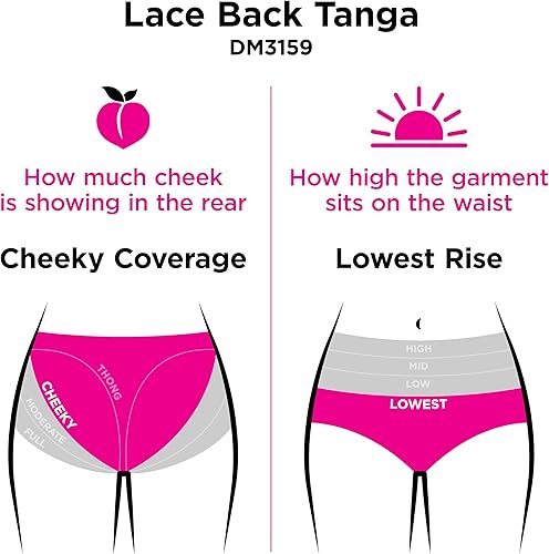 Miniatura 5 de Maidenform Paquete de bragas Tanga para mujer, ropa interior de encaje en la espalda, bragas de encaje atrevidas para mujer, paquete de 3