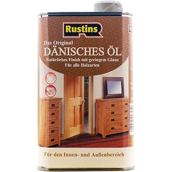 Rustins 250ml Danish Oil - The Original Clear Danish Oil for All Wood Types - Exterior and Interior - Safety Food and Toys 3 to 4 m