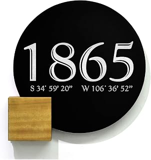 Modern Wall Hanging Sign Round - Black Aluminum (ACP), Fiber Laser Engraving - Realtor Sign - Realtor Closing Gift - GPS Coordinates Sign