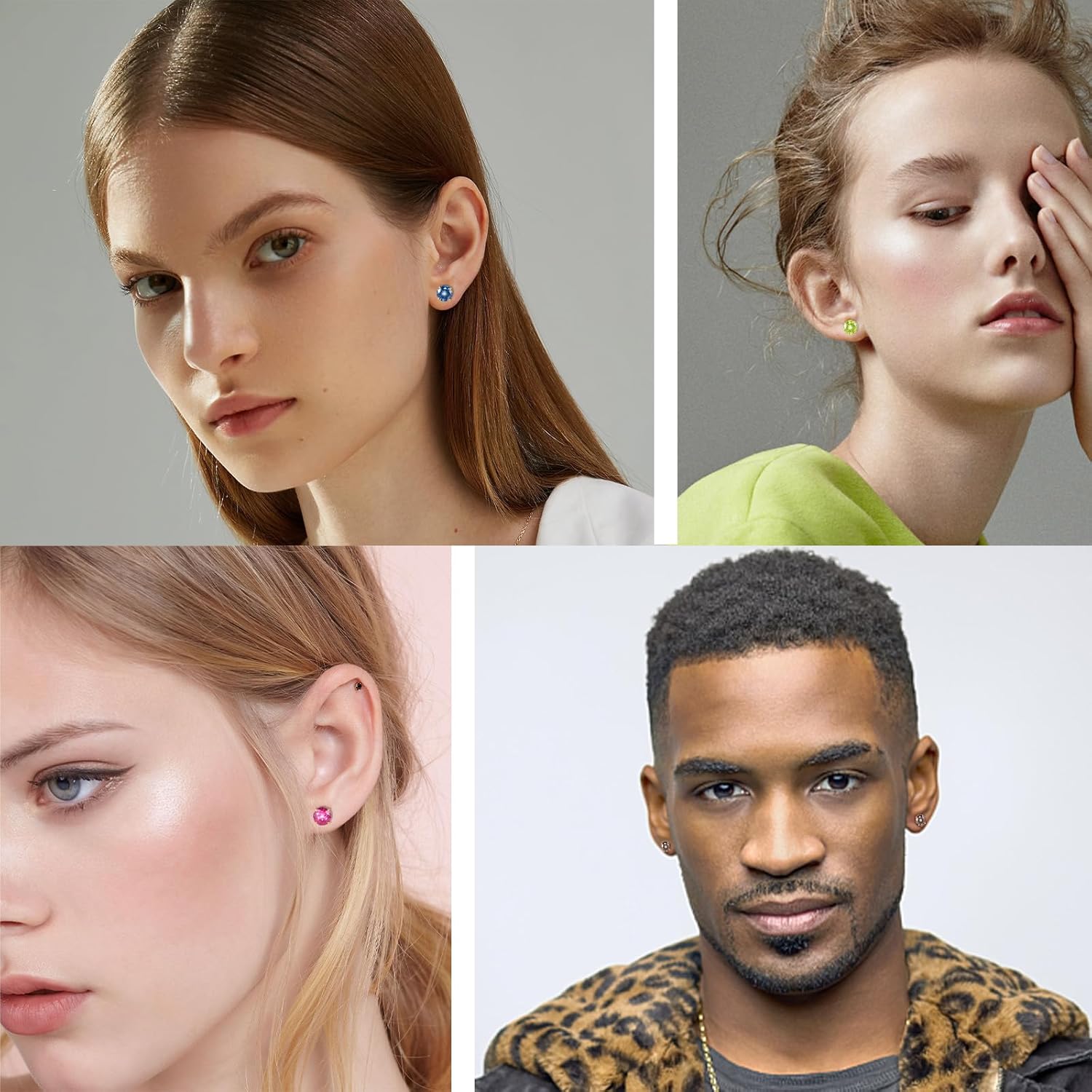 Hopply Hypoallergenic G23 Implant Grade Pure Titanium Screw Back Earrings, 20G Flatback 5A Cubic Zirconia Earrings Double Side Studs, Suitable for Women Men Sensitive Ears Piercing Sleeper Studs Jewelry - Image 6