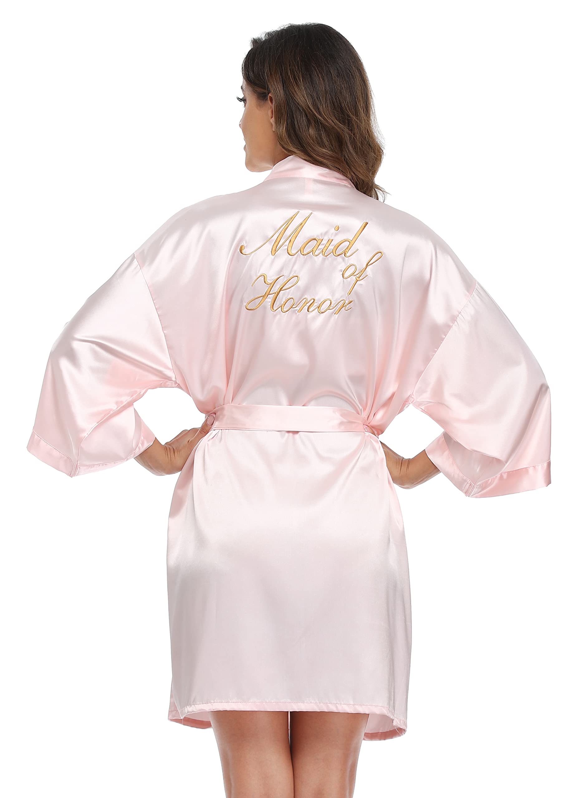 Women's Short Kimono Robe Soft Bride Bridesmaid Robes for Wedding Party Bridal Robes Getting Ready