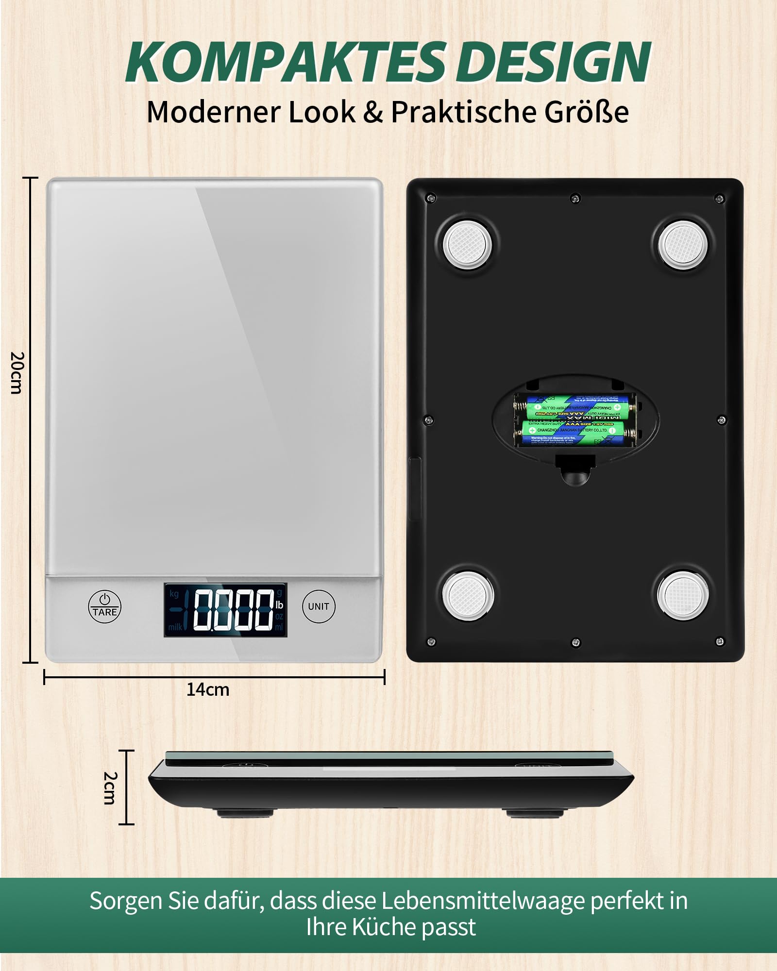 Bilancia Da Cucina Digitale BAIFULAI 10kg - Ricaricabile USB, Display LED, Funzione Tara - Foto 7