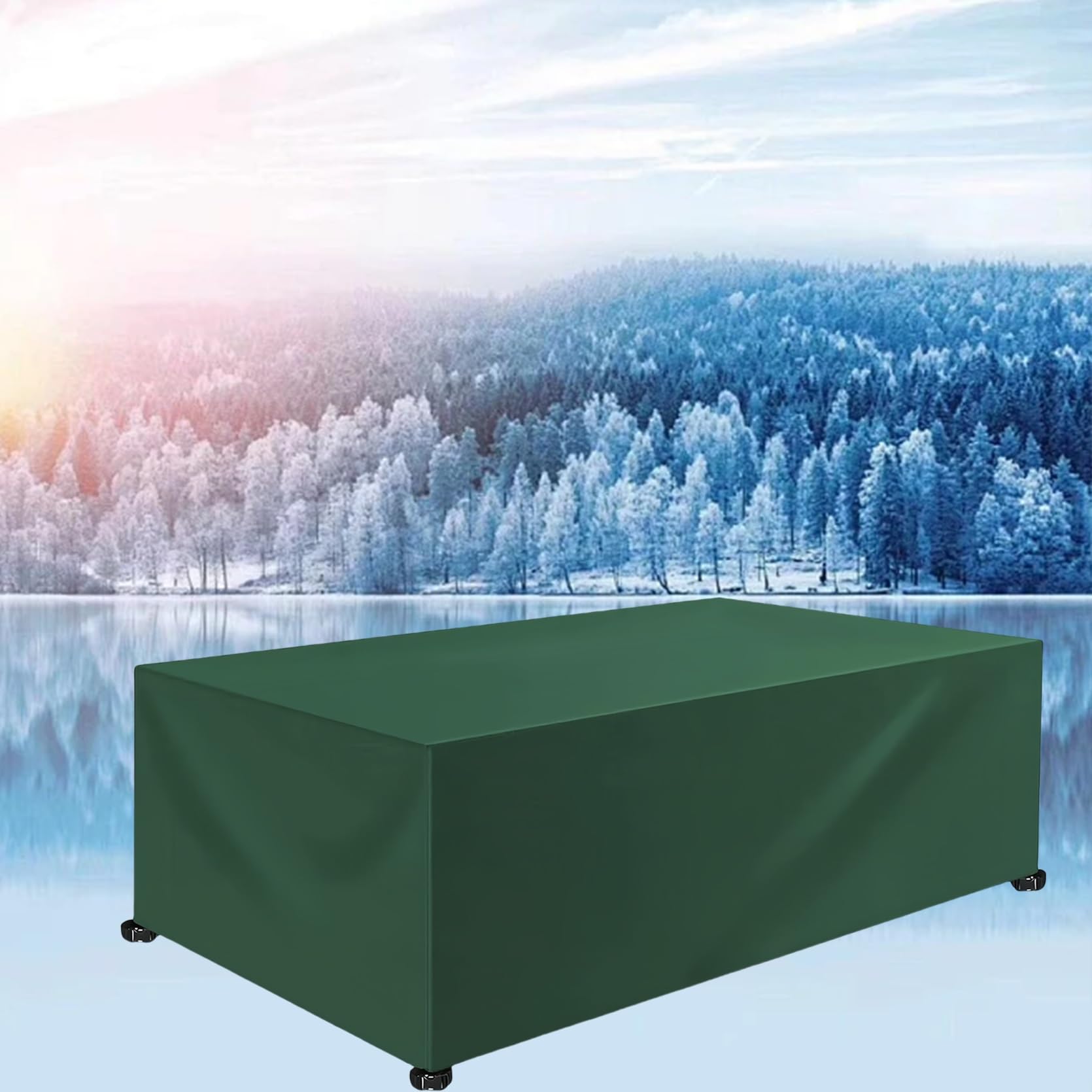 Housse Salon Jardin Table Exterieur Verte pour Grand Canape