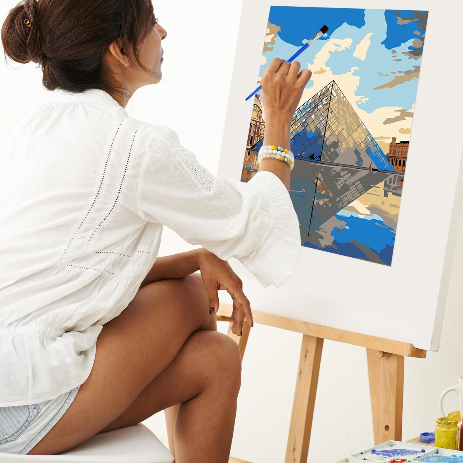 Mobumeia Lote De 6 Pinturas Por Números Para Adultos, Paisajes DIY En Lienzo De 25x35 Cm, Ideal Para Relajarse Y Decorar El Hogar (Sin Marco)