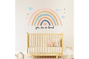 Pastel Peel and Stick Boho Rainbow Wall Decals 30 x 14 Inch