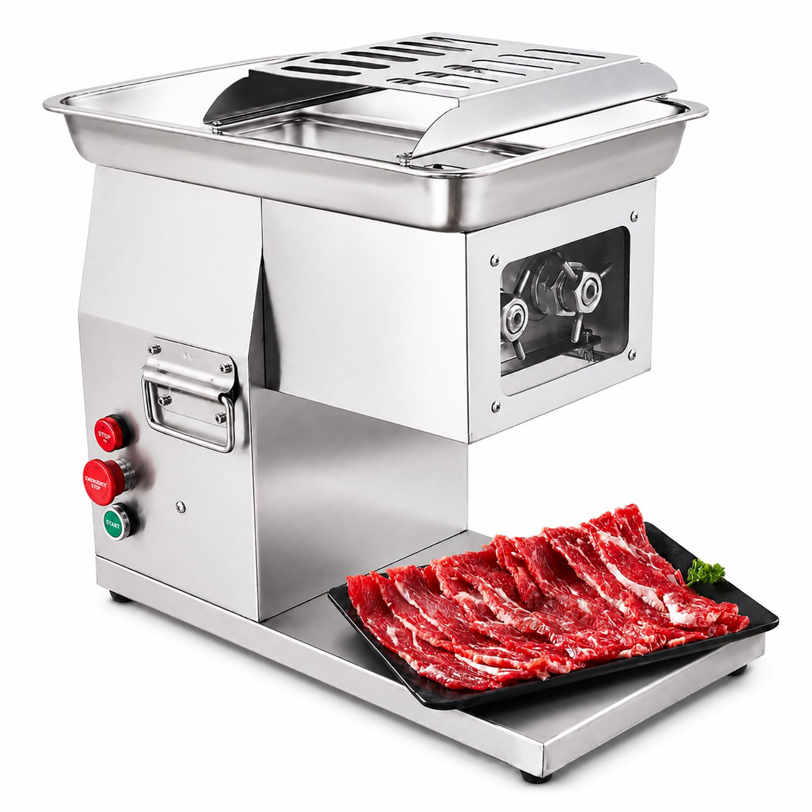 Eiwitany 800W Commercial Electric Meat Slicer Equipped, Ideal Cutting Equipment for Restaurants, Hotels and Kitchens,Stainless Steel