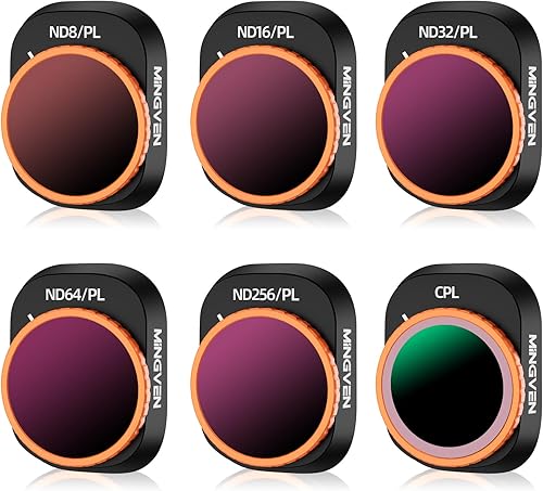 Juego de filtros NDPL para accesorios DJI Mini 4 Pro, paquete de 6 - (ND8PL, ND16PL, ND32PL, ND64PL, ND256PL, CPL) Juego de filtros NDPL compatibles