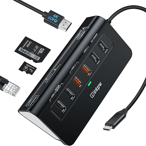 P9R PRO USB C Hub Ethernet, 10Gbps USB C Docking
