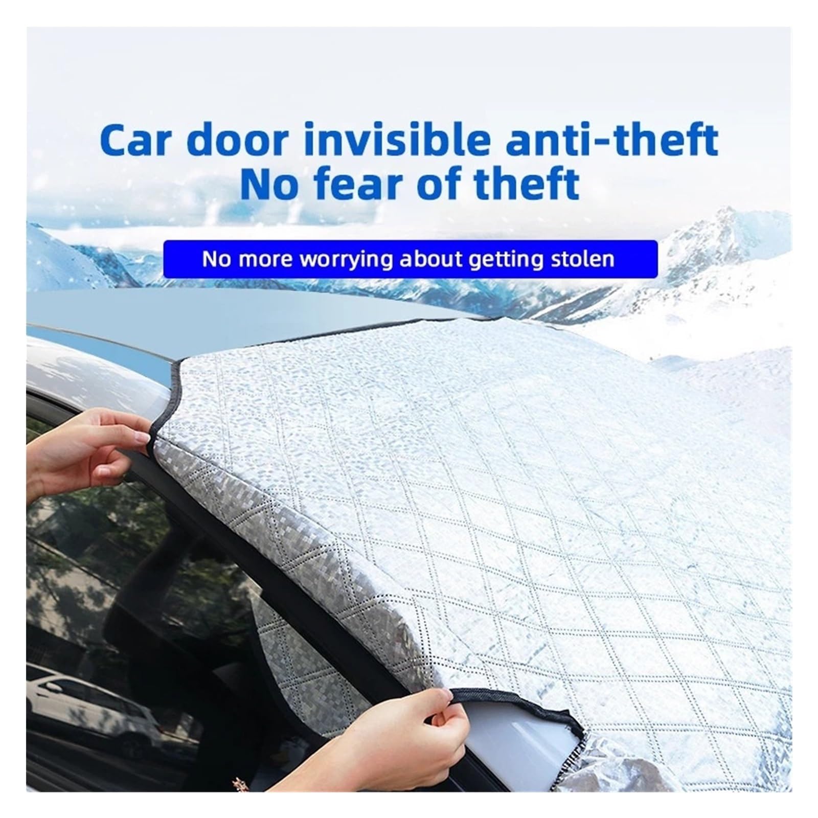 Cubierta de Parabrisas Coche magnético Engrosada, Protector Solar contra la Nieve, Escarcha, Delantero, Impermeable, a Prueba Viento Protector Parabrisas Coche(SUV Version)