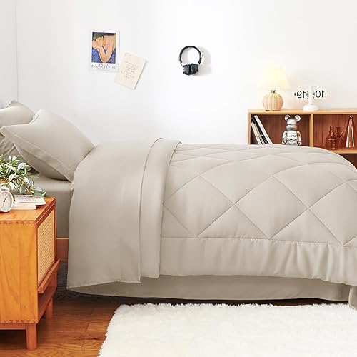 Miniatura 298 de CozyLux Juego de edredón de tamaño Queen, rojo burdeos, toda la ropa de cama en una sola bolsa, 7 piezas: edredón, fundas de almohada y de almohada