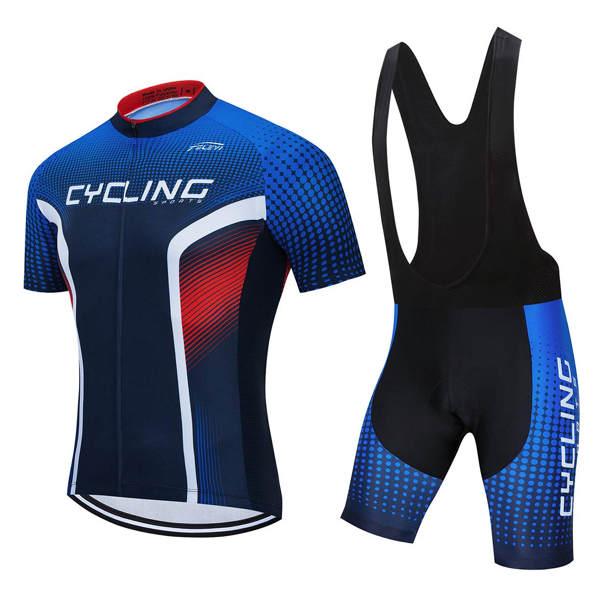 Men's Cycling Jersey Set, Summer Boys Bib Shorts Suits Mountain Bike Cycling Clothing Set Biking Riding Jerseys Breathable…