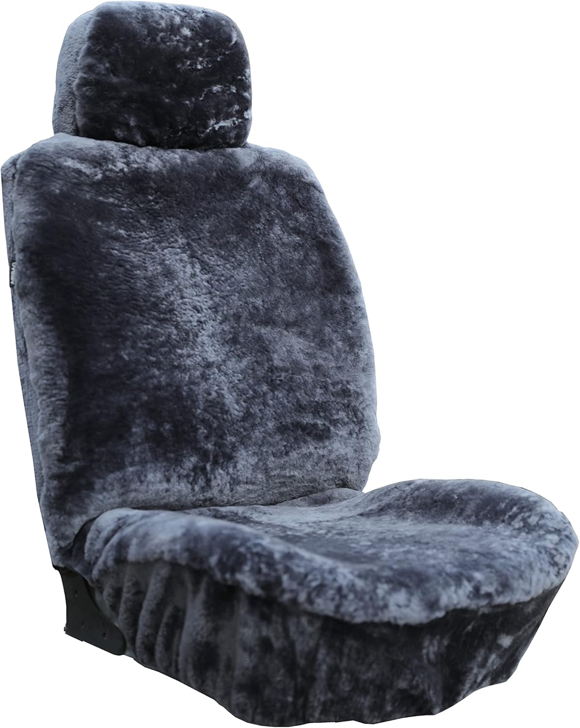 Genuine Sheepskin Seat Covers Fur Seat Covers for Cars Furry Covers Fuzzy Seat Covers for Car Fluffy Seat Covers for Car Fur Shearling Car Accessories (56 by 23 Inches, Gray with bit of Bluish Tint)