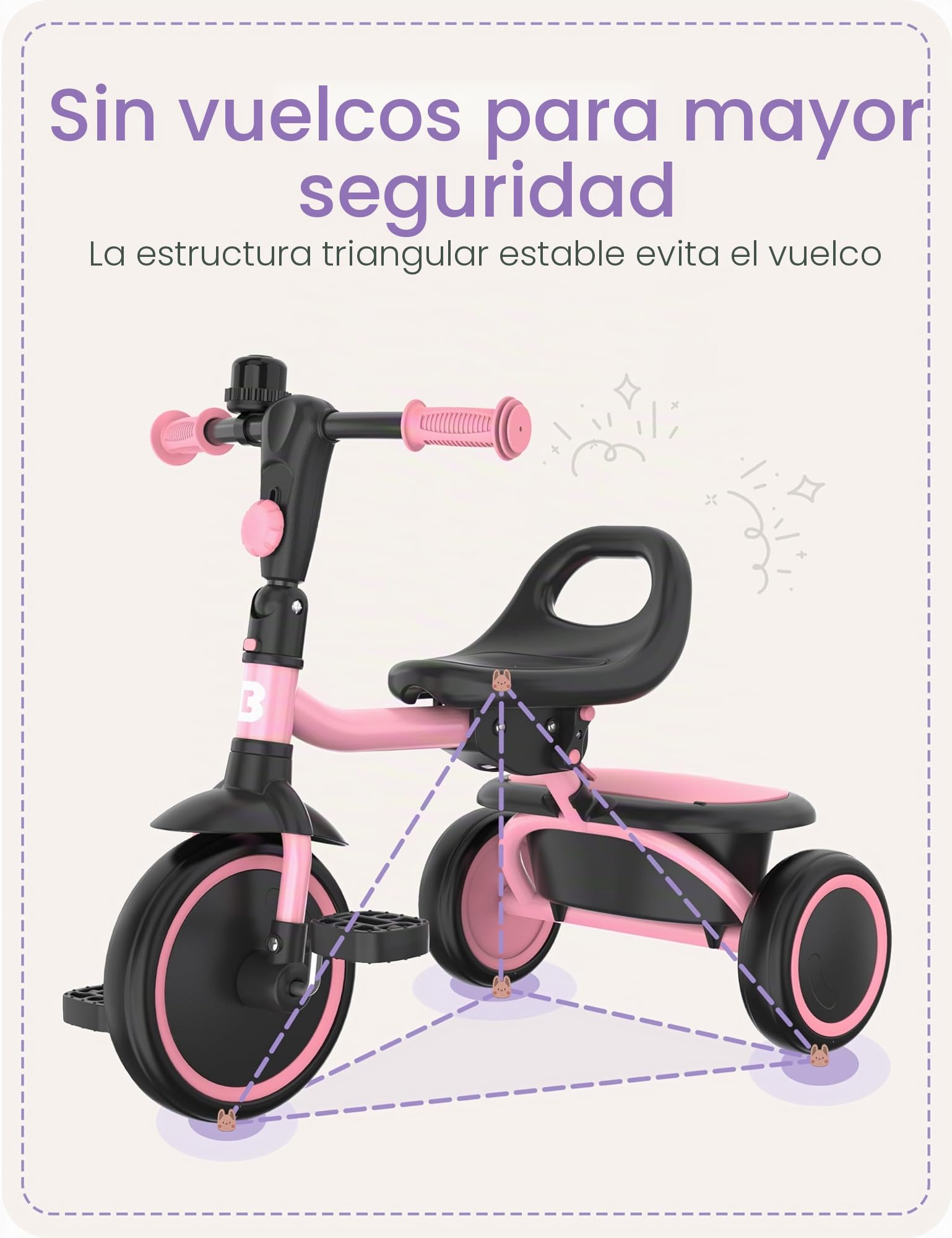 besrey Triciclo para Niños de 18 Meses a 5 Años, Triciclo para Niños Pequeños, Regalo y Juguetes para Niños y Niñas, Triciclos para Niños Unisex