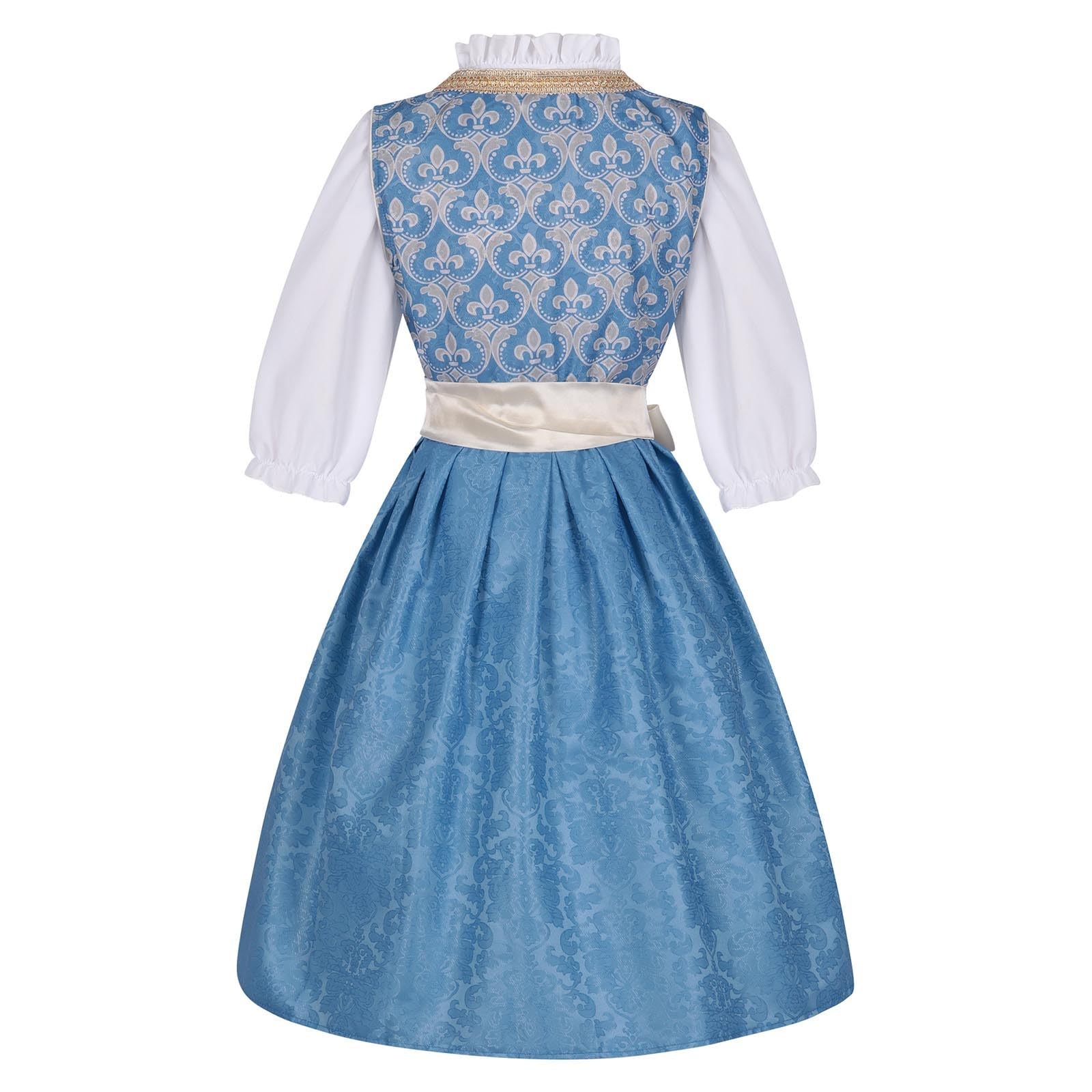 Dirndl Schürze Lang Gothic-T-Shirt-Kleid Für Frauen Weinrot Trachtenkleid Mit Dirndlbluse Trachtenrock Kleid 3 Teilig Fürs Oktoberfest