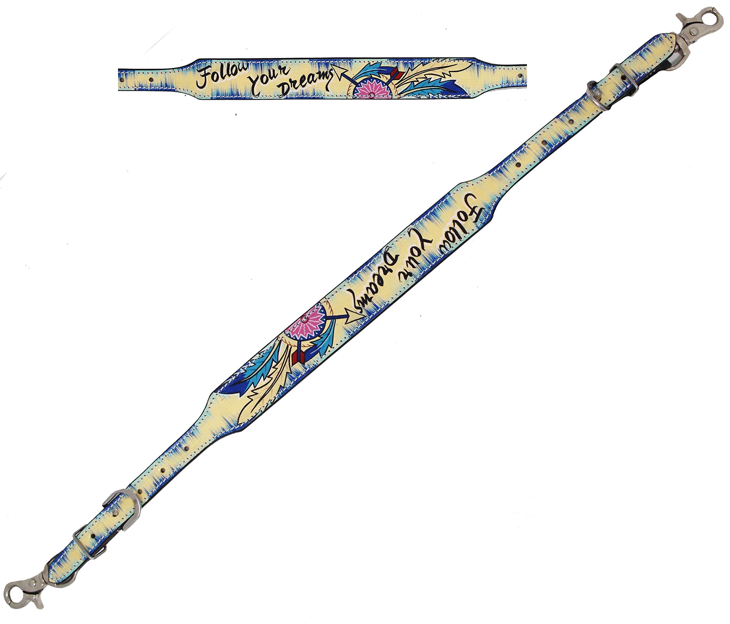 CHALLENGER Horse Western Leather Tack Follow Your Dreams Adjustable Wither Strap 105FK25