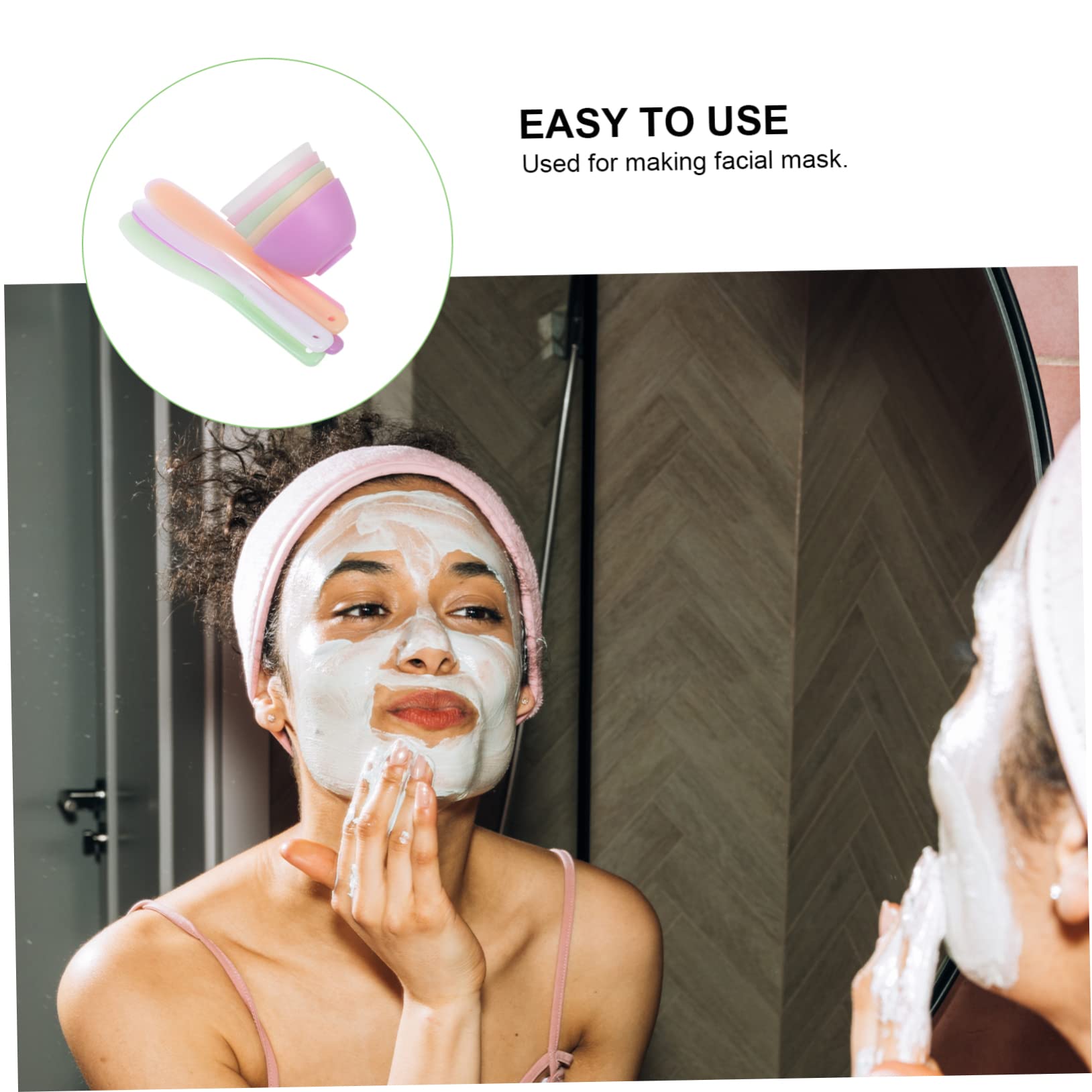 SOESFOUFU Beauty Mask Bowl Set 20pcs Silicone Mask Bowl Versatile Easy to Use Random Color