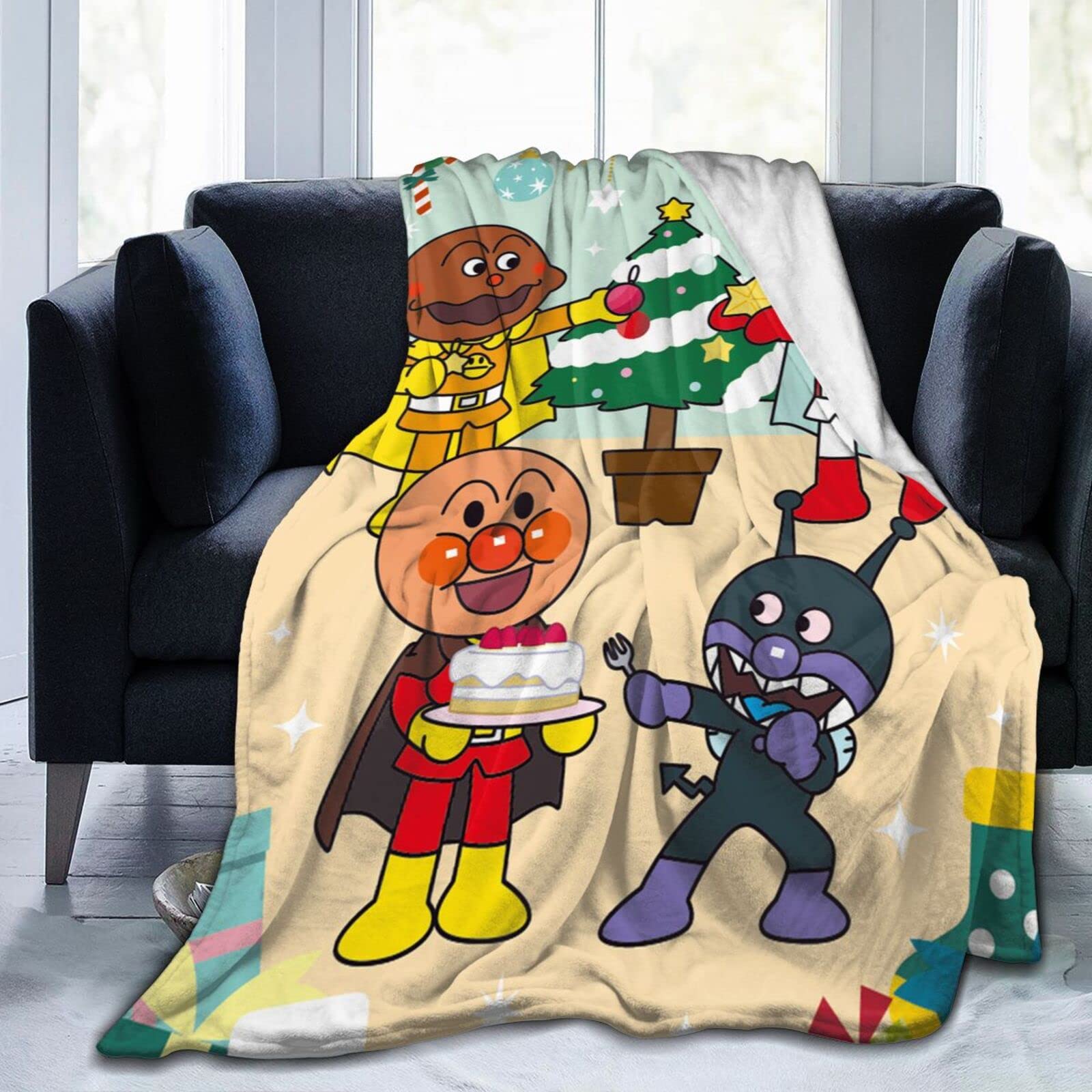 Amazon｜アンパンマン ブランケット フランネル柔らかいふわふわ毛布
