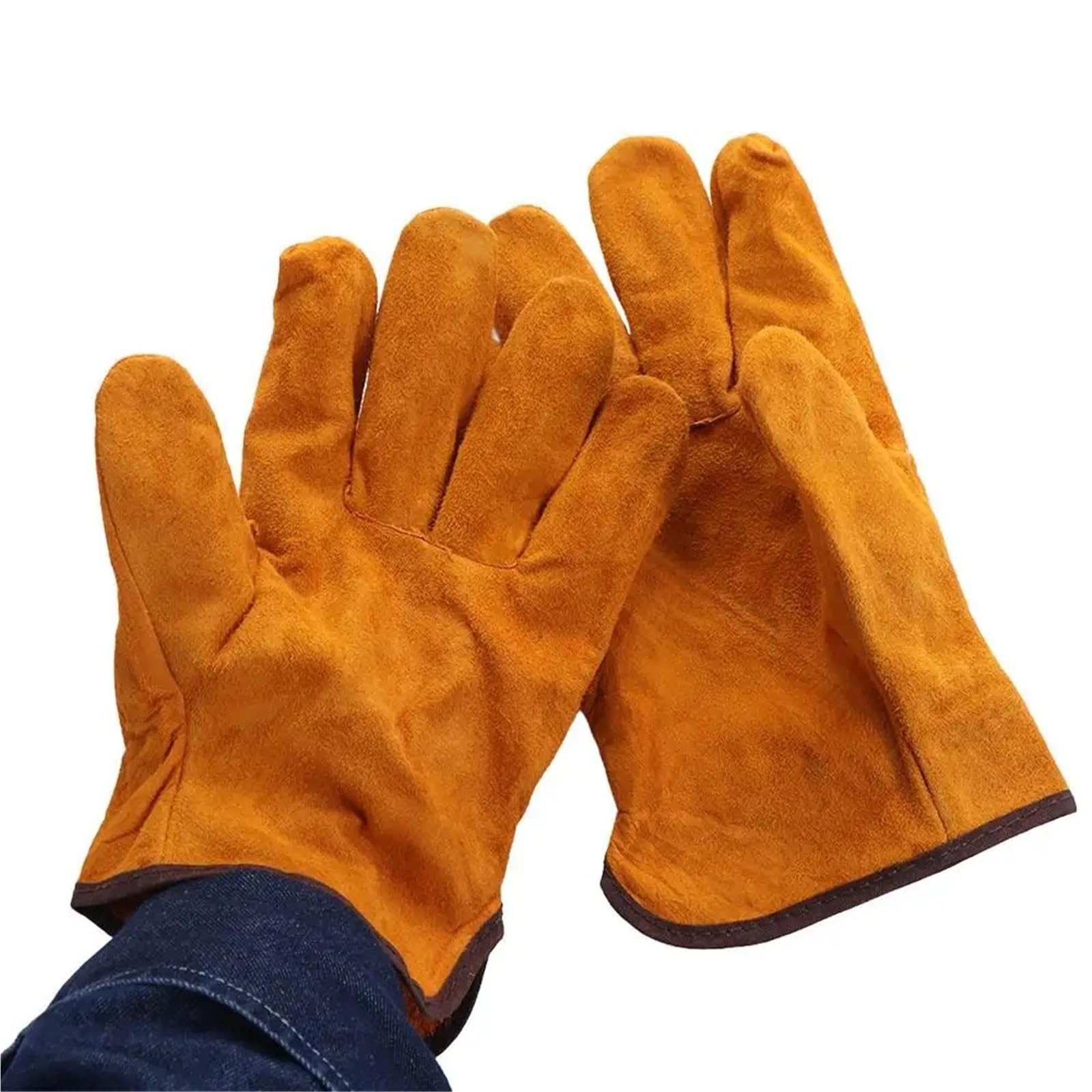 Compatible con 1 par de guantes de soldadura de cuero de vaca ignífugos, resistentes al calor y al ácido, protección laboral for tareas de soldador