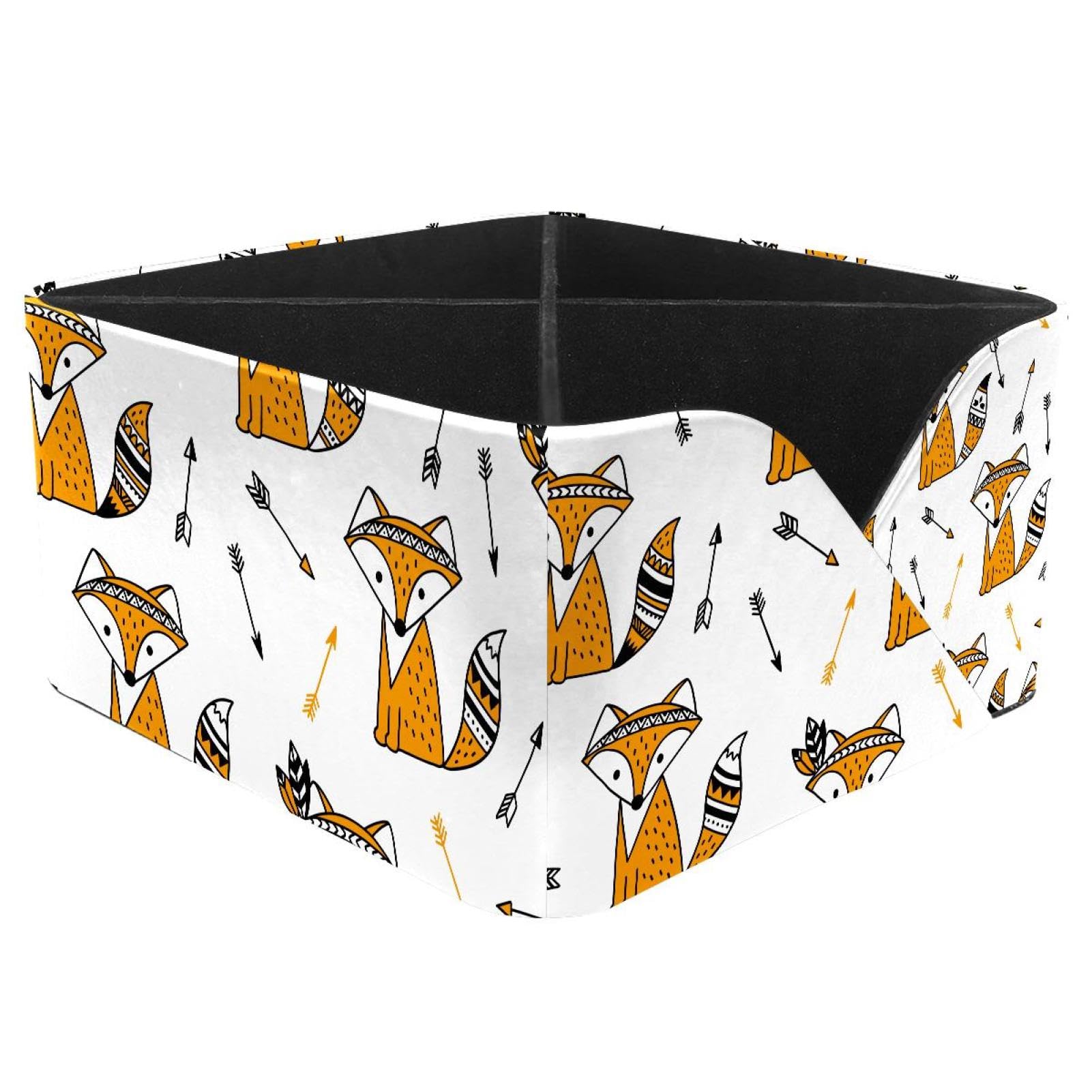 KengjuTesu Ethnic Fox Arrow Desktop Organizer Pen Holder, Rectangular Pencil Cup for Office, Study and Makeup Stations