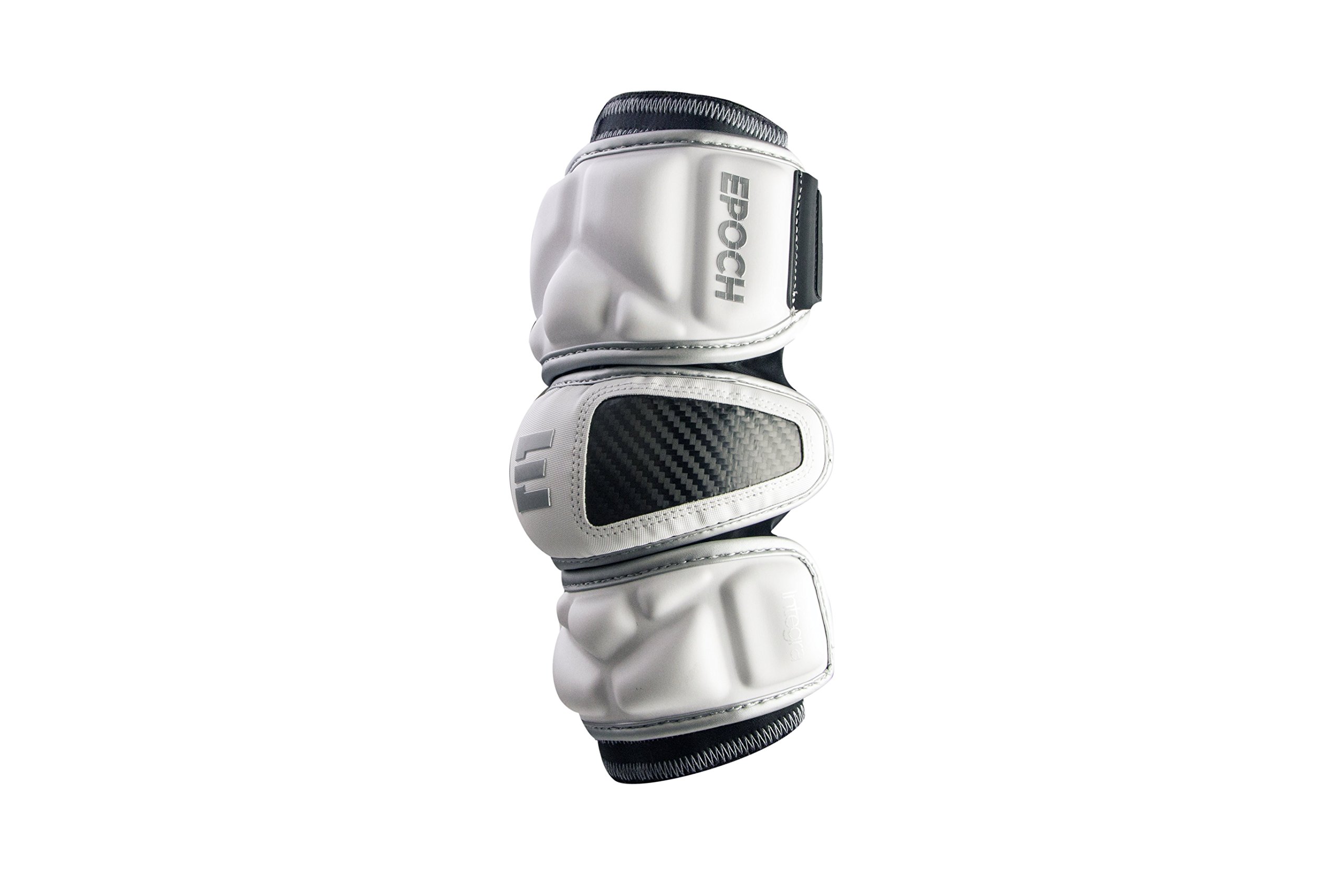 Epoch Integra Lacrosse Arm Pads for Attackmen and Middie with Dual Density Foam, Medium, White