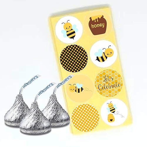 Miniatura 3 de Bumble Bee Label for Hershey Kisses chocolates by Adore By Nat - Birthday Baby Shower Party Stickers - Set of 240