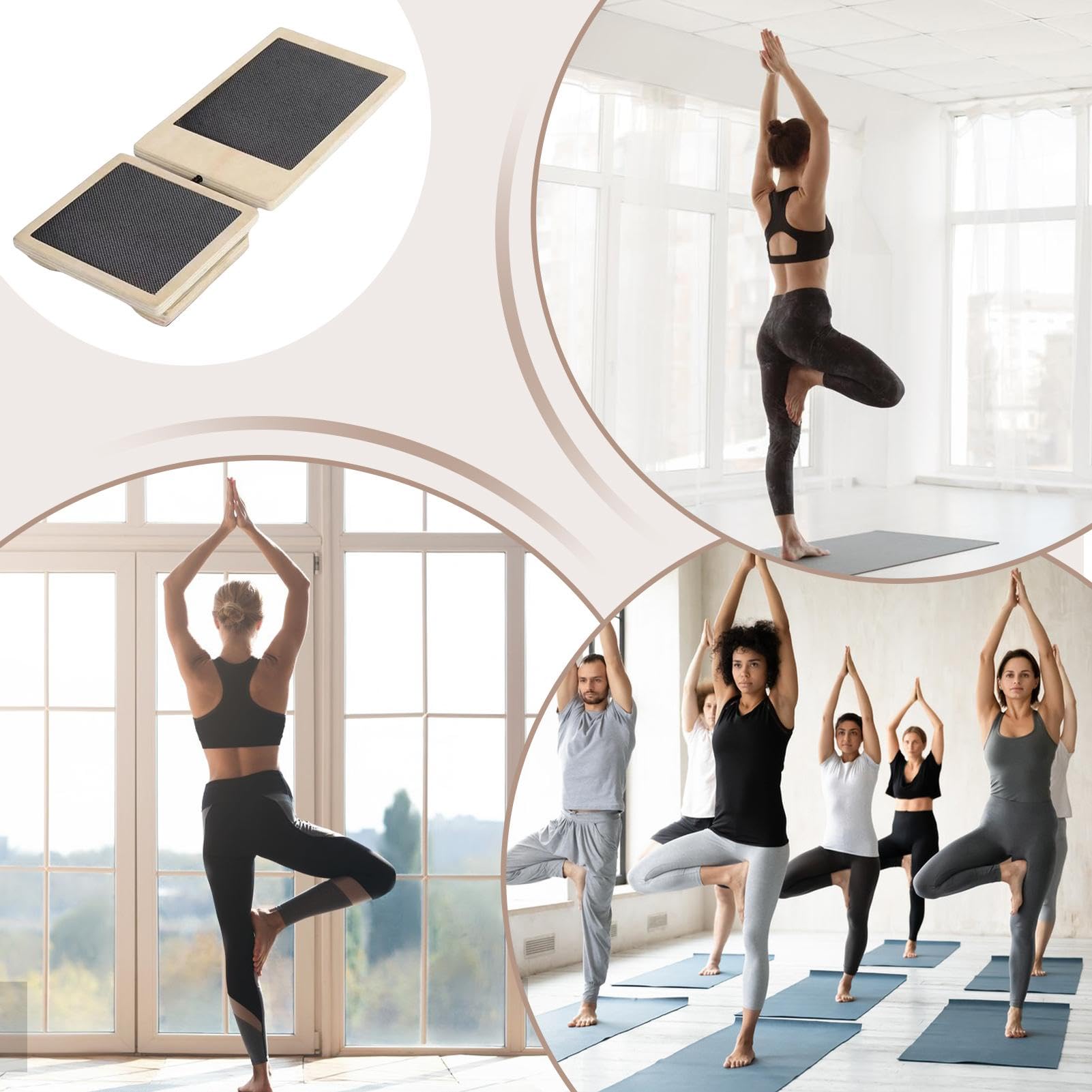 Balance Board Planche D'équilibre Oscillante En Plastique 2 Pièces, Pont De Poutre à Plateau En Bois