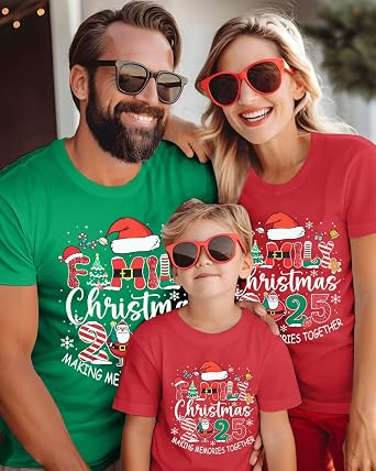 Matching Family Christmas Shirts Merry Christmas Santa Hat T Shirt Xmas Family Holiday Vacation Tee Top