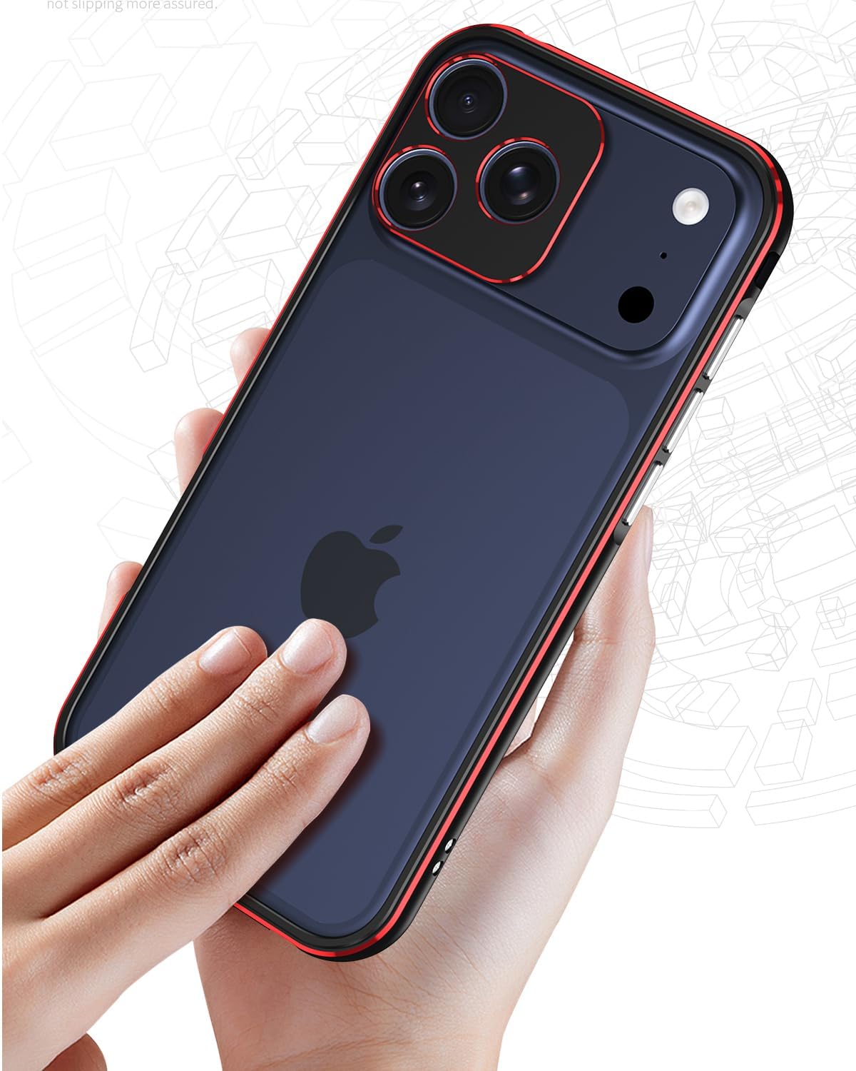 Slim Metal Frame Case for iPhone 17 Pro Max, Stylish Aluminum Edge Frame Protective Lightweight Shockproof Anti Drop Scratch Resistant Design with Camera Protection, Black Purple