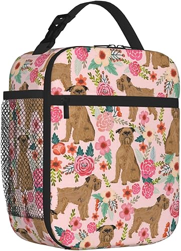 Miniatura 2 de Lonchera aislada, bolsa de almuerzo pequeña, bolsa de almuerzo reutilizable para adultos, lonchera para adultos, hombres y mujeres (diseño floral de