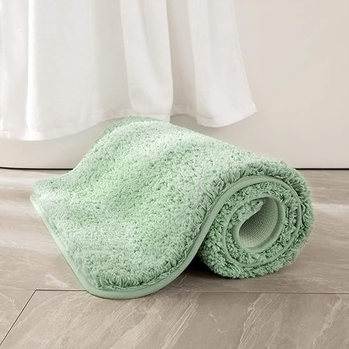 Miniatura 114 de MIULEE Alfombras de baño salvia, suaves y pequeñas, absorbentes, antideslizantes, de secado rápido, esponjosas, para baño, bañera y duchas, lavables