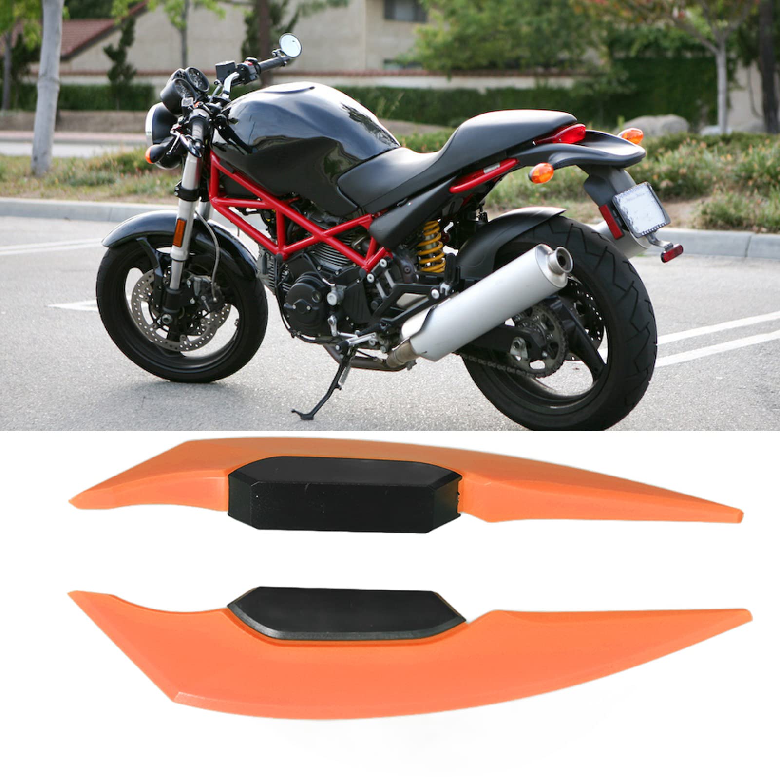 1 Paire Ailerons Latéraux Moto Universels - Déflecteurs Aérodynamiques Noirs En ABS - Pour Moto Et Vélo Électrique