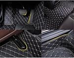 Tapis de sol personnalisés sur mesure pour les voitures - Couverture complète de luxe tout temps en cuir anti-dérapant 99% des voitures, des camions & VUS (Noir) 8 Rouge)