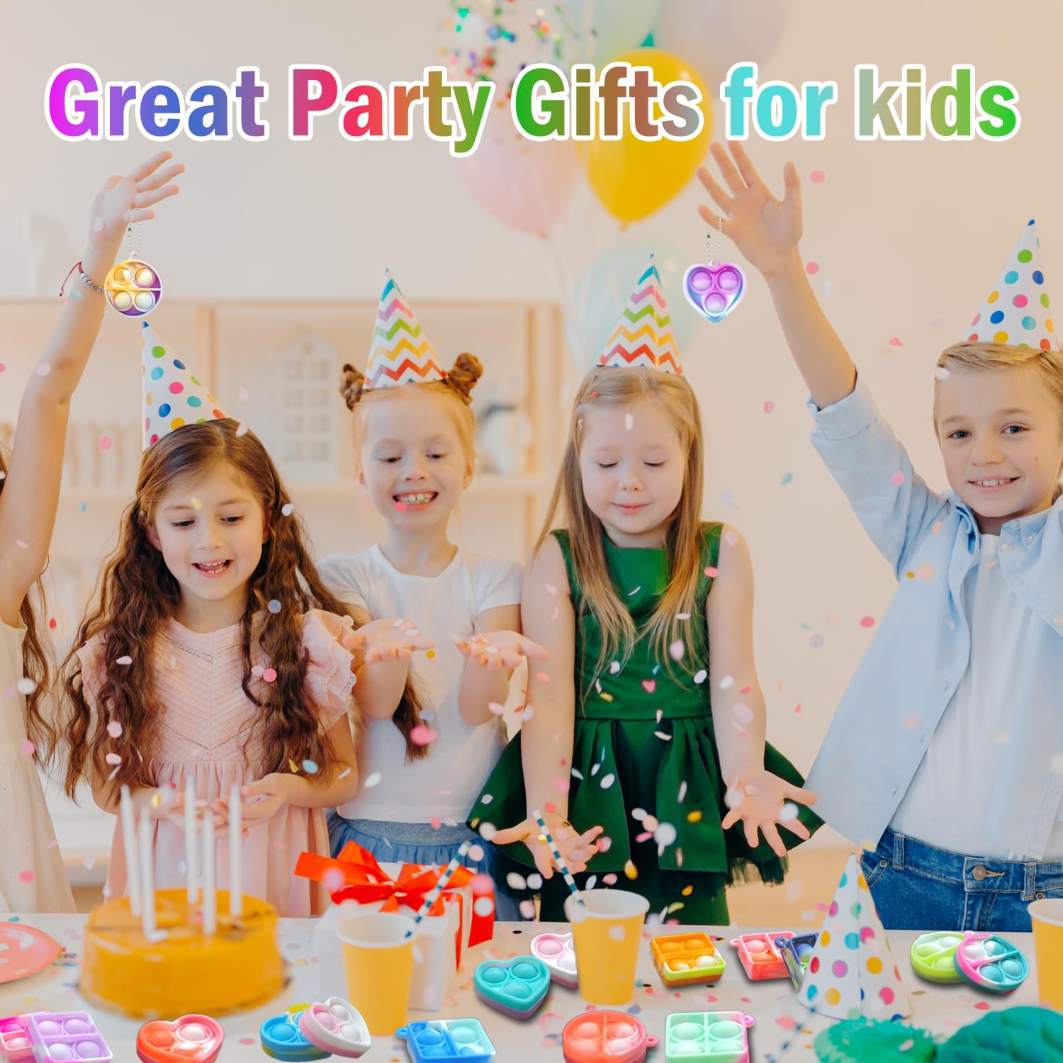 Yeefunjoy 30PCS Mini Pop Push It Fidget Toy Portachiavi, giocattolo manuale con bolle da premere stile, Mini Pop silicone, Push Pop Bolla Giocattolo Antistress Anti-Anx Sensoriali Bulk Bambini Adulti