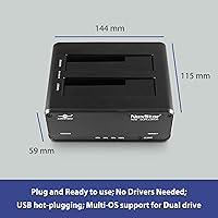 Vista 6 de NexStar JX, USB 3.2 Gen1, base de doble bahía para unidad SATA III con función de clon, USB 3.2 Gen1 (NST-D258S3-BK), negro