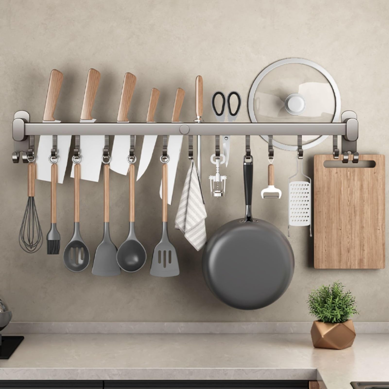mDesign accroche casseroles Mural, Vertical - Range Couvercle Pratique
