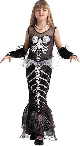 Miniatura 4 de Spooktacular Creations Disfraz de esqueleto de sirena de Halloween para niños