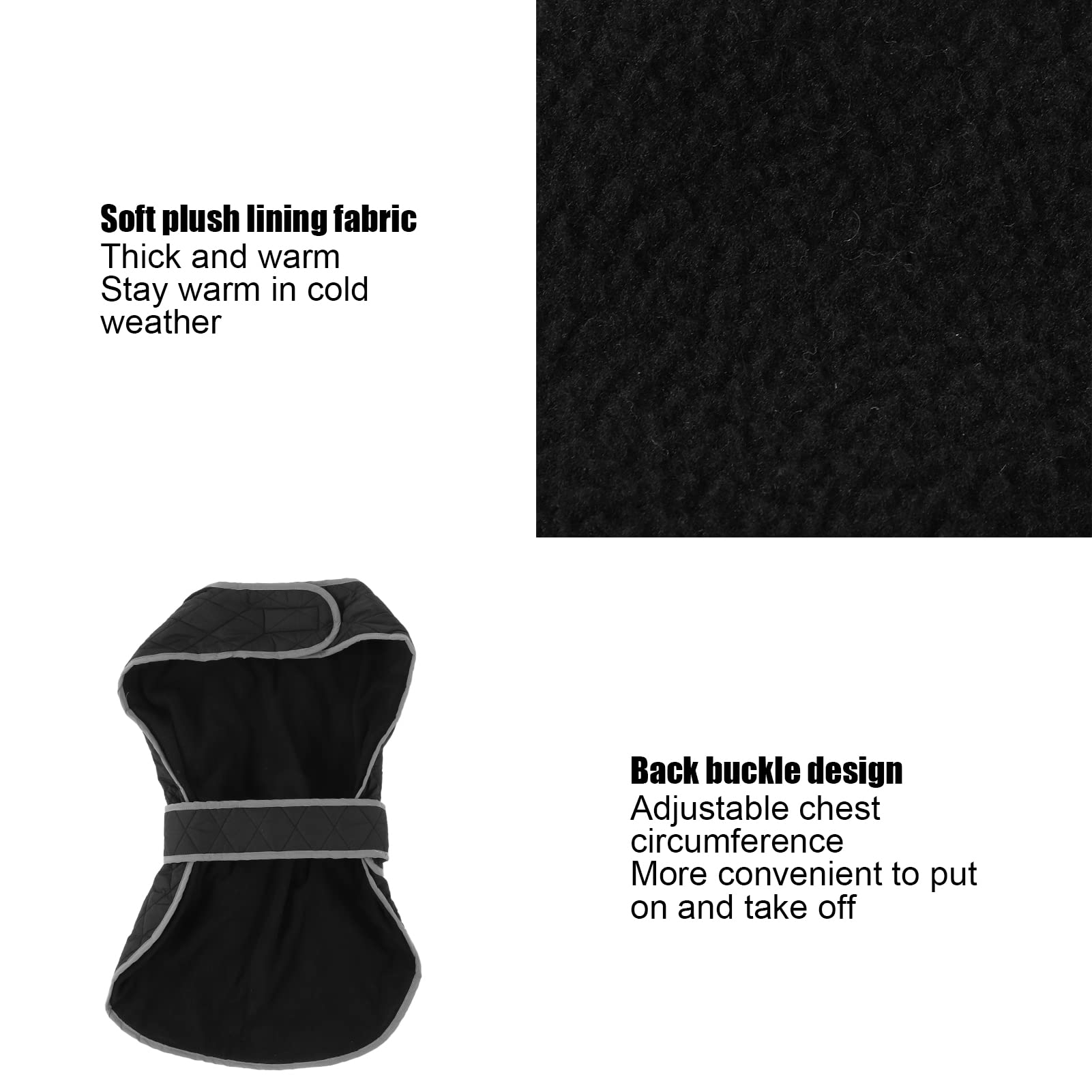 PURRL Reflektierender, wasserdichter, winddichter Hundemantel für kaltes Wetter, warme Hundejacke, Winter-Hundeweste für mittelgroße und große Hunde, Schwarz (L) Little Surprise