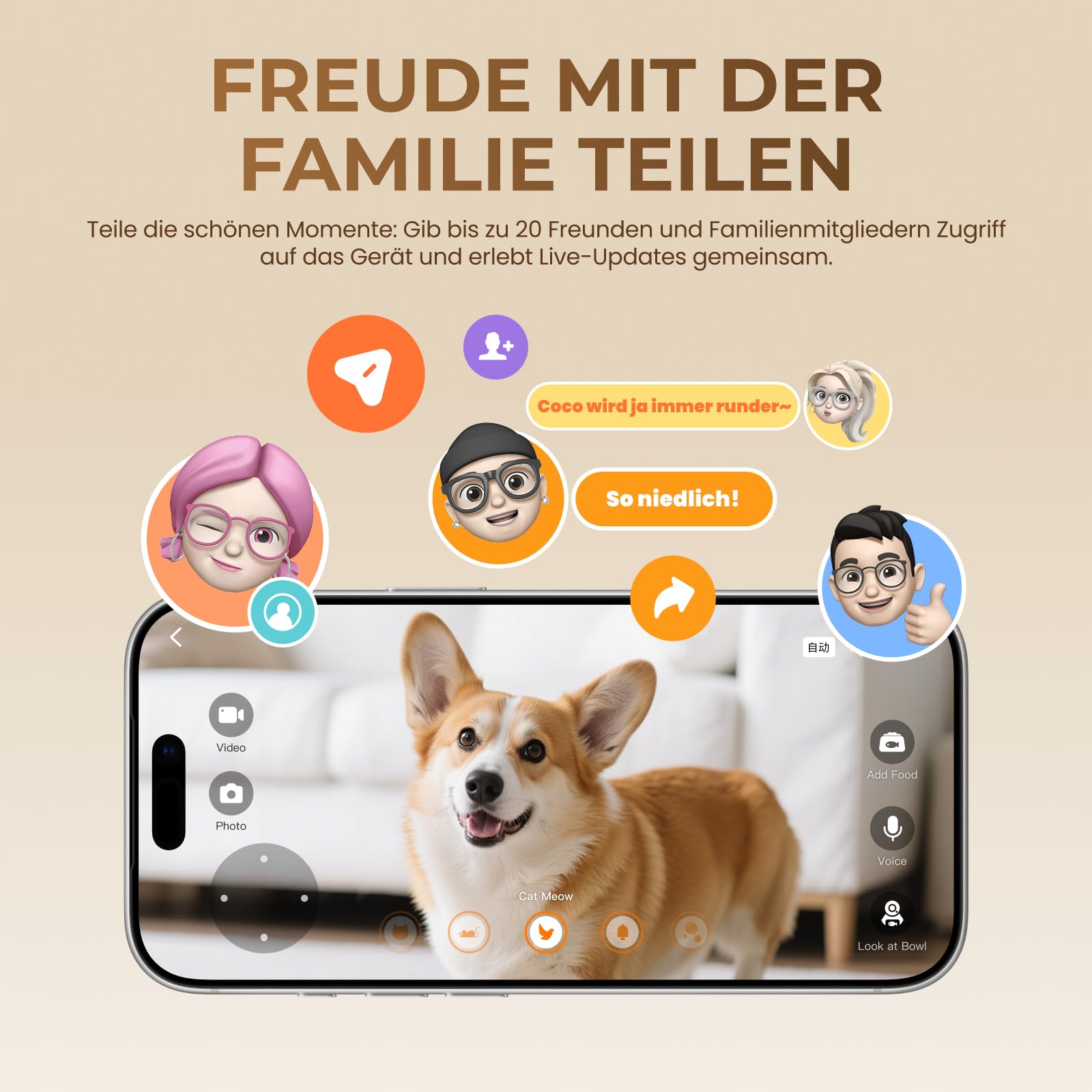 HHOGENE 5L Futterautomat Katze mit Kamera & 1080P Nachtvision, automatischer Katzenfutterautomat KI-Fütterungsplan, App-Steuerung per 2,4G/5G WLAN, Frische-Guard für Trockenfutter, 30 Tage Vorrat